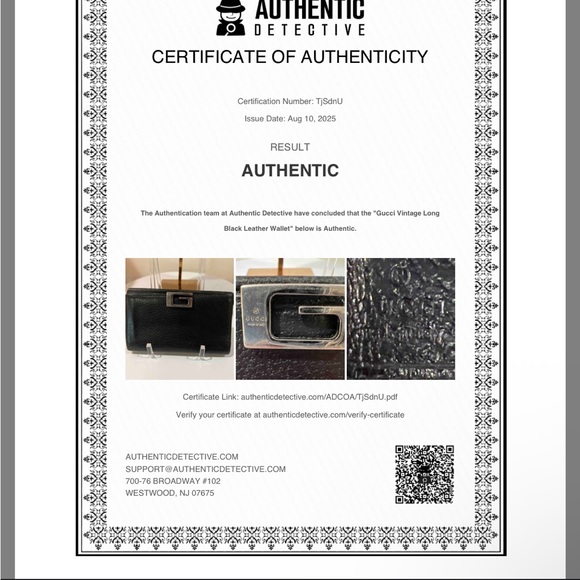 Gucci Black Leather Long Wallet with COA - Picture 9 of 12
